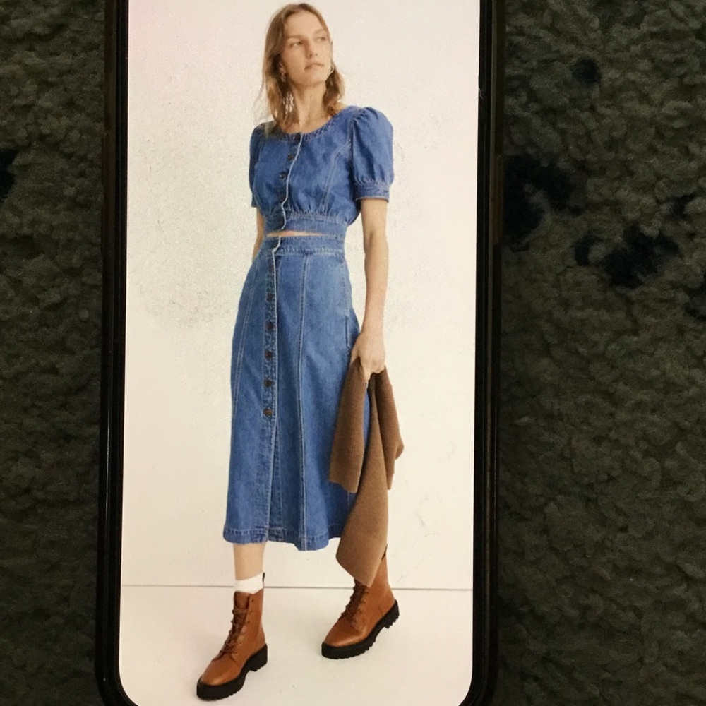 Madewell Jean Top And Skirt - Picture 2 of 10